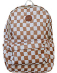 Rust Wavy Checkered Large Backpack