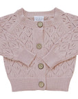 Pink Pointelle Button Down Cardigan