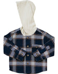 Plaid Hooded Button Up Shirt