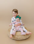 Bamboo Zip Romper | Retro Candy Cane