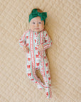 Bamboo Zip Romper | Retro Candy Cane