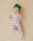 Bamboo Zip Romper | Retro Candy Cane