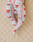 Bamboo Zip Romper | Retro Candy Cane
