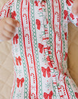 Bamboo Zip Romper | Retro Candy Cane