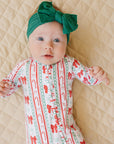 Bamboo Zip Romper | Retro Candy Cane