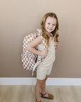 Rust Wavy Checkered Large Backpack