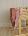 Vintage Pink Floral + Pink Stripes Muslin Quilt Mebie Baby