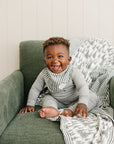 Forest + Green Stripes Muslin Quilt