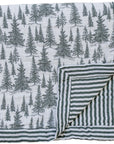 Forest + Green Stripes Muslin Quilt
