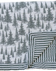 Forest + Green Stripes Muslin Quilt Mebie Baby