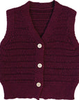 Burgundy Knit Vest Mebie Baby