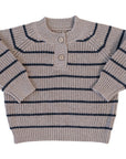 Brown + Charcoal Stripe Knit Sweater Mebie Baby