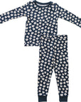 Navy Daisy Ribbed Bamboo Cozy Set