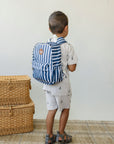 Navy Stripe Mini Backpack