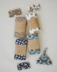 Navy Daisy Ribbed Bamboo Head Wrap