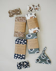Navy Daisy Ribbed Bamboo Head Wrap Mebie Baby