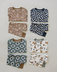 Navy Daisy Ribbed Bamboo Cozy Set
