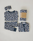 Navy Daisy Ribbed Bamboo Cozy Set