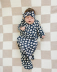 Navy Daisy Ribbed Bamboo Head Wrap Mebie Baby