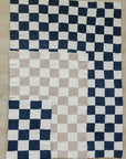 Navy Checkered Plush Blanket Mebie Baby