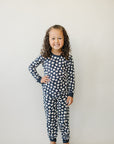 Navy Daisy Ribbed Bamboo Cozy Set