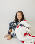 Navy Daisy Ribbed Bamboo Cozy Set