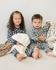 Navy Daisy Ribbed Bamboo Cozy Set