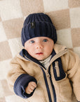 Navy Chunky Knit Beanie