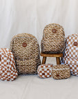 Rust Wavy Checkered Large Backpack