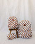 Rust Wavy Checkered Large Backpack