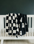Black + White Checkered Plush Blanket Mebie Baby