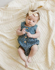 Navy Floral Bubble Romper