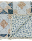 Patchwork Print + Blue Blossom Lace Muslin Quilt Mebie Baby