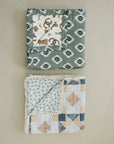 Patchwork Print + Blue Blossom Lace Muslin Quilt Mebie Baby