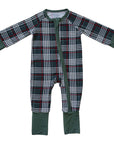 Green Plaid Bamboo Zipper