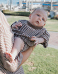 Terry T-Shirt Romper | Cola Stripe