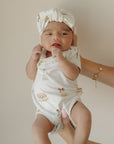 Short Sleeve Bamboo Snapsuit | Birthday Girl forever french baby