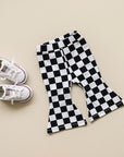 Checkered Flare Pants | Black