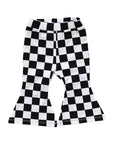 Checkered Flare Pants | Black