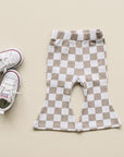 Checkered Flare Pants | Latte