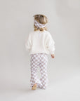 Checkered Flare Pants | Latte