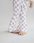 Checkered Flare Pants | Latte