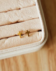 Dainty Cross Stud Earrings // Gold