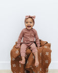 Dusty Rose Organic Cotton Ribbed Head Wrap