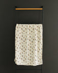 Cream Floral Muslin Swaddle Blanket