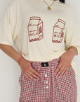 Short Sleeve Women's Bamboo Lounge Set | Milk & Window Pane forever french baby