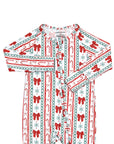 Bamboo Zip Romper | Retro Candy Cane