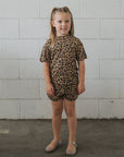Girl's Bamboo Short Set | Leopard