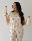 Women's Boxy Tee Lounge Set | Milk forever french baby