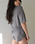 Women's Bamboo Short Set | Street Micro Check forever french baby